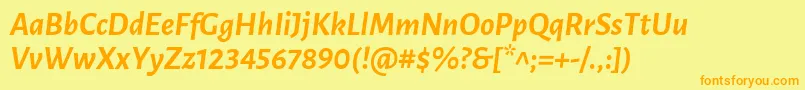 LunasansBolditalic Font – Orange Fonts on Yellow Background