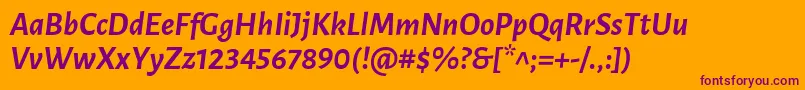 LunasansBolditalic Font – Purple Fonts on Orange Background