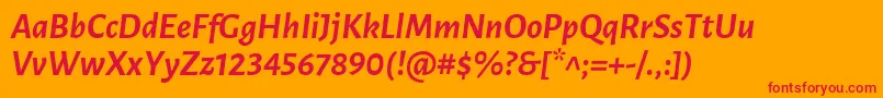 LunasansBolditalic Font – Red Fonts on Orange Background