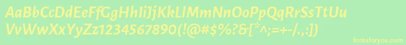 LunasansBolditalic Font – Yellow Fonts on Green Background