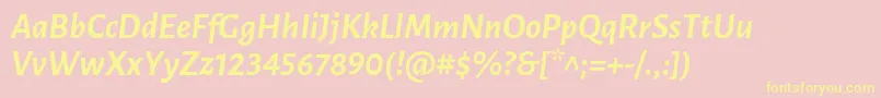 LunasansBolditalic Font – Yellow Fonts on Pink Background
