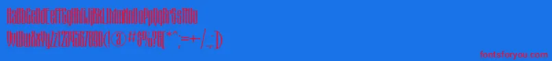 Montblancwindc-Schriftart – Rote Schriften auf blauem Hintergrund