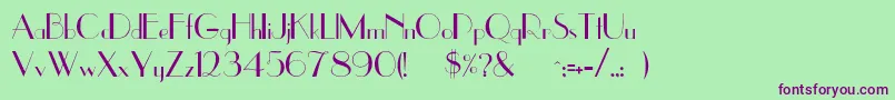 Jenny Font – Purple Fonts on Green Background