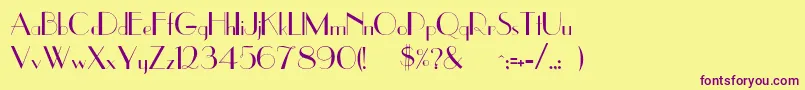 Jenny Font – Purple Fonts on Yellow Background