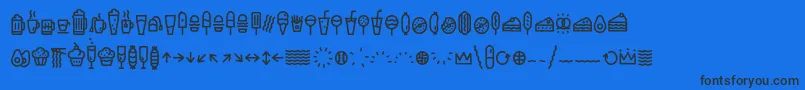 Шрифт EscalopeCrustOneIcons – чёрные шрифты на синем фоне
