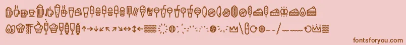 EscalopeCrustOneIcons Font – Brown Fonts on Pink Background