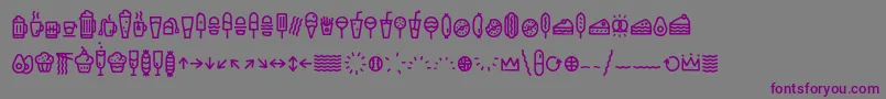 EscalopeCrustOneIcons Font – Purple Fonts on Gray Background