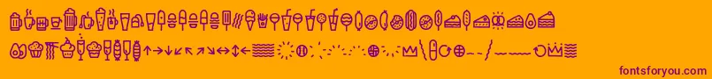 EscalopeCrustOneIcons Font – Purple Fonts on Orange Background