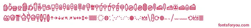 EscalopeCrustOneIcons Font – Red Fonts on White Background