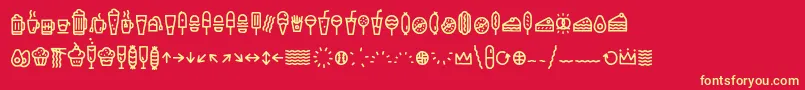 EscalopeCrustOneIcons Font – Yellow Fonts on Red Background