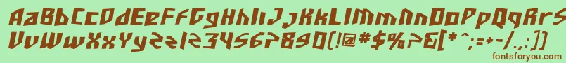 SfJunkCultureBoldOblique Font – Brown Fonts on Green Background