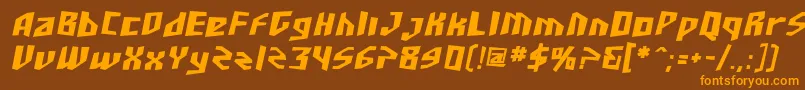 SfJunkCultureBoldOblique Font – Orange Fonts on Brown Background