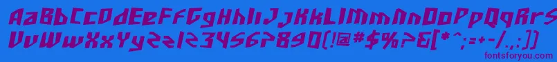 SfJunkCultureBoldOblique Font – Purple Fonts on Blue Background