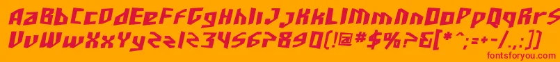 SfJunkCultureBoldOblique Font – Red Fonts on Orange Background