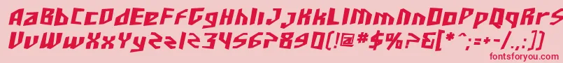 SfJunkCultureBoldOblique Font – Red Fonts on Pink Background