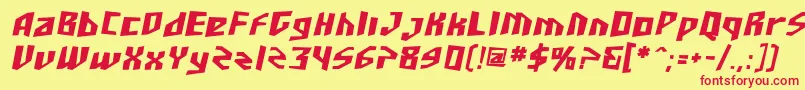 SfJunkCultureBoldOblique Font – Red Fonts on Yellow Background