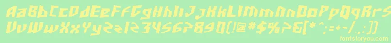 SfJunkCultureBoldOblique Font – Yellow Fonts on Green Background