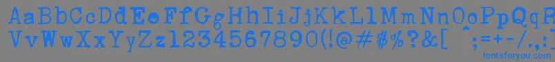 フォントRustyTypewriter – 灰色の背景に青い文字