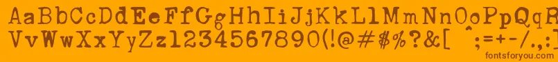 RustyTypewriter Font – Brown Fonts on Orange Background