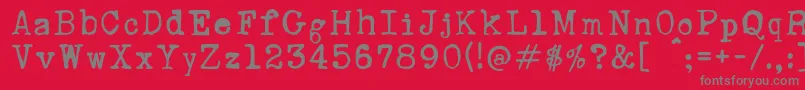 RustyTypewriter Font – Gray Fonts on Red Background