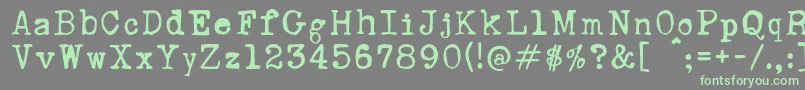 RustyTypewriter-fontti – vihreät fontit harmaalla taustalla
