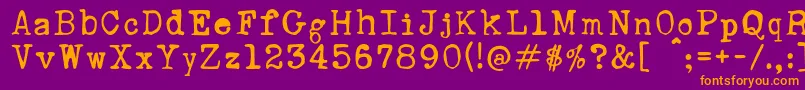 RustyTypewriter Font – Orange Fonts on Purple Background