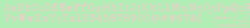 RustyTypewriter Font – Pink Fonts on Green Background