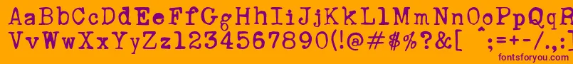 RustyTypewriter Font – Purple Fonts on Orange Background