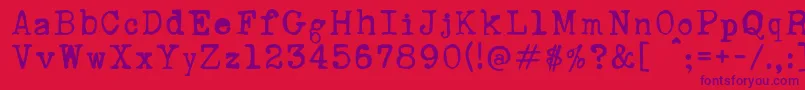 RustyTypewriter Font – Purple Fonts on Red Background