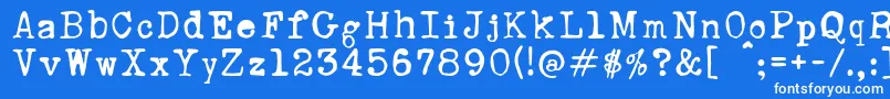 フォントRustyTypewriter – 青い背景に白い文字