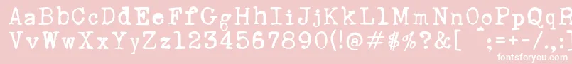 RustyTypewriter Font – White Fonts on Pink Background