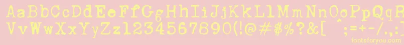 Police RustyTypewriter – polices jaunes sur fond rose