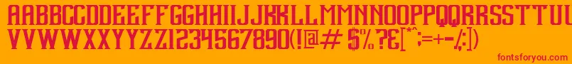 Debute Font – Red Fonts on Orange Background