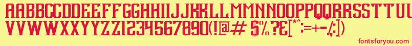 Debute Font – Red Fonts on Yellow Background