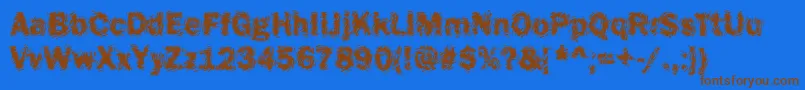 Funky18Bold Font – Brown Fonts on Blue Background