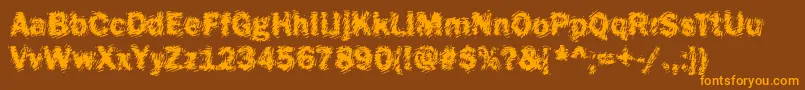 Funky18Bold Font – Orange Fonts on Brown Background