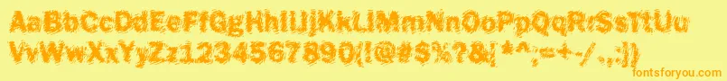 Funky18Bold Font – Orange Fonts on Yellow Background