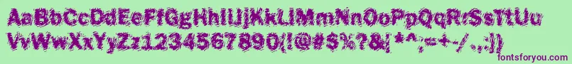 Funky18Bold Font – Purple Fonts on Green Background