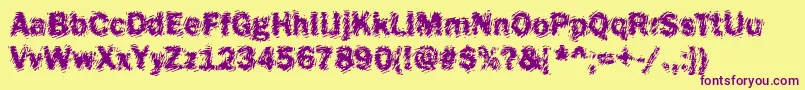 Funky18Bold Font – Purple Fonts on Yellow Background