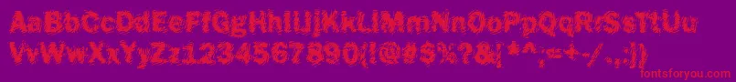 Funky18Bold Font – Red Fonts on Purple Background