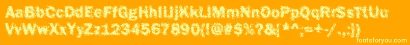 Funky18Bold-Schriftart – Gelbe Schriften auf orangefarbenem Hintergrund