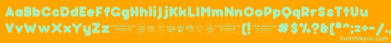 BubbleboddyFattrial Font – Green Fonts on Orange Background