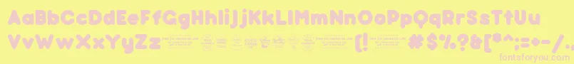 BubbleboddyFattrial Font – Pink Fonts on Yellow Background