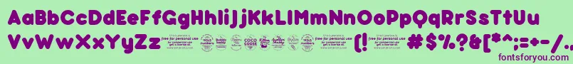 BubbleboddyFattrial Font – Purple Fonts on Green Background