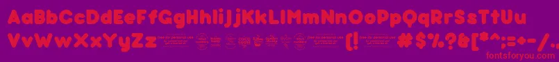 BubbleboddyFattrial Font – Red Fonts on Purple Background