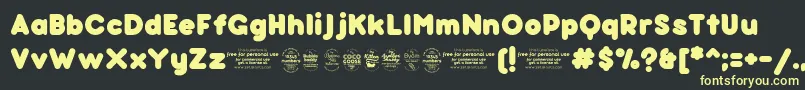 BubbleboddyFattrial Font – Yellow Fonts on Black Background