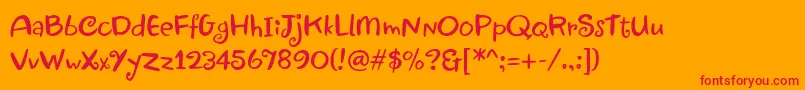 Jewels Font – Red Fonts on Orange Background