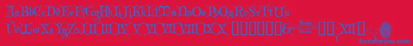 ChristmasCard Font – Blue Fonts on Red Background