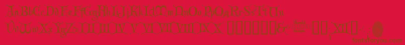 ChristmasCard Font – Brown Fonts on Red Background