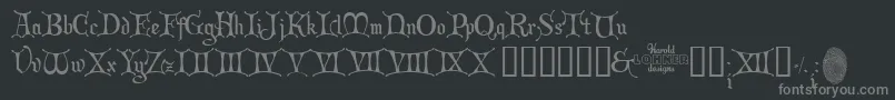 ChristmasCard Font – Gray Fonts on Black Background